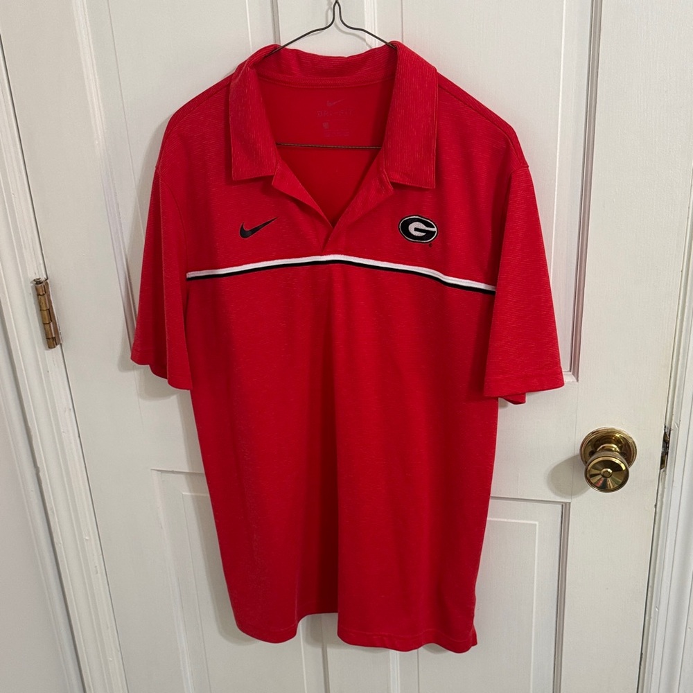 UGA Nike Red Men's Polo Shirt with Logo